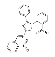 (2-nitro-benzylidene)-[5-(2-nitro-phenyl)-4-phenyl-4,5-dihydro-[1,3,4]thiadiazol-2-yl]-amine结构式