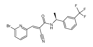 (S,E)-3-(6-bromopyridin-2-yl)-2-cyano-N-(1-(3-(trifluoromethyl)phenyl)ethyl)acrylamide结构式