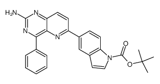 4-phenyl-6-(1-(tert-butoxycarbonyl)-1H-indol-5-yl)pyrido[3,2-d]pyrimidin-2-ylamine结构式