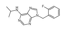 9-[(2-fluorophenyl)methyl]-N-propan-2-ylpurin-6-amine结构式