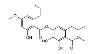 2,3-Dihydroxy-4-[(2-hydroxy-4-methoxy-6-propylbenzoyl)oxy]-6-propylbenzoic acid methyl ester结构式