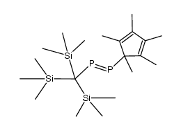 1-(1,2,3,4,5-pentamethylcyclopenta-2,4-dien-1-yl)-2-(tris(trimethylsilyl)methyl)diphosphene结构式