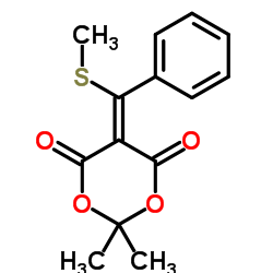 2,2-dimethyl-5-[methylsulfanyl(phenyl)methylidene]-1,3-dioxane-4,6-dione结构式