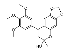 6-methyl-8-(3,4,5-trimethoxyphenyl)-7,8-dihydro-[1,3]dioxolo[4,5-g]chromen-6-ol结构式