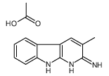 acetic acid,3-methyl-9H-pyrido[2,3-b]indol-2-amine结构式