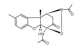 4α-acetamido-1,2,3,4,4aβ,9b-hexahydro-8,9bβ-dimethyl-1β,4β-(N-acetylepoxyimino)dibenzofuran-3-one结构式