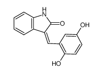 3-(2,5-dihydroxybenzylidene)-1,3-dihydroindol-2-one结构式