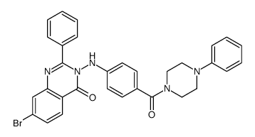 7-bromo-2-phenyl-3-[4-(4-phenylpiperazine-1-carbonyl)anilino]quinazolin-4-one结构式