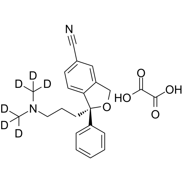 (S)-Desfluoro Citalopram-d6 oxalate结构式