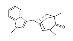 1,3-Diazatricyclo(3.3.1.1(sup 3,7))decan-6-one,5,7-dimethyl-2-(1-methyl-1H-indol-3-yl) Structure