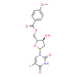 2'-Deoxy-5-iodouridine 5'-(4-methoxybenzoate)结构式