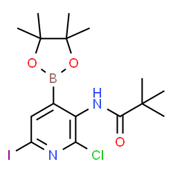 N-(2-Chloro-6-iodo-4-(4,4,5,5-tetramethyl-1,3,2-dioxaborolan-2-yl)pyridin-3-yl)pivalamide结构式