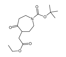 tert-butyl 4-(2-ethoxy-2-oxoethyl)-5-oxoazepane-1-carboxylate结构式
