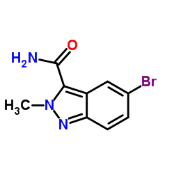 5-Bromo-2-methyl-2H-indazole-3-carboxamide结构式