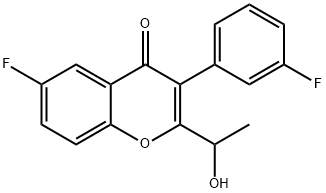 6-fluoro-3-(3-fluorophenyl)-2-(1-hydroxyethyl)-4H-chromen-4-one Structure