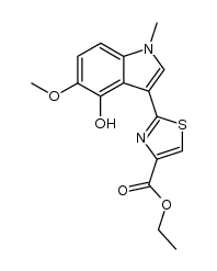 ethyl 2-(4-hydroxy-5-methoxy-1-methylindole-3-yl)thiazole-4-carboxylate结构式