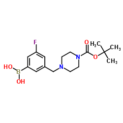 {3-Fluoro-5-[(4-{[(2-methyl-2-propanyl)oxy]carbonyl}-1-piperazinyl)methyl]phenyl}boronic acid Structure