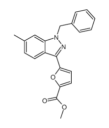 5-(1-Benzyl-6-methyl-1H-indazol-3-yl)-furan-2-carboxylic acid methyl ester Structure
