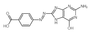 4-[(2-amino-6-oxo-3,5-dihydropurin-8-yl)diazenyl]benzoic acid structure