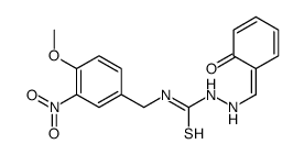 Hydrazinecarbothioamide, 2-((2-hydroxyphenyl)methylene)-N-((4-methoxy- 3-nitrophenyl)methyl)- structure