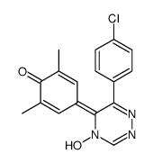 4-[6-(4-chlorophenyl)-4-hydroxy-1,2,4-triazin-5-ylidene]-2,6-dimethylcyclohexa-2,5-dien-1-one结构式