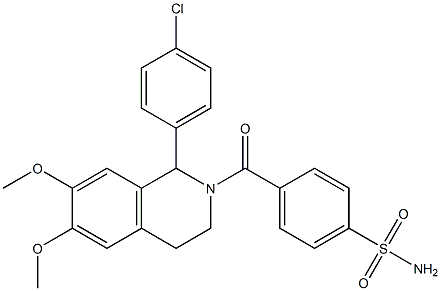 4-(1-(4-chlorophenyl)-6,7-dimethoxy-1,2,3,4-tetrahydroisoquinoline-2-carbonyl)benzenesulfonamide结构式