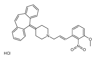 4-(dibenzo[1,2-a:1',2'-e][7]annulen-11-ylidene)-1-[(E)-3-(3-methoxy-2-nitrophenyl)prop-2-enyl]piperidine,hydrochloride Structure