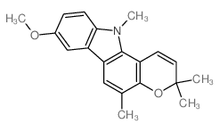 Pyrano[3,2-a]carbazole,3,11-dihydro-8-methoxy-3,3,5,11-tetramethyl- Structure