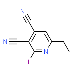 3,4-Pyridinedicarbonitrile,6-ethyl-2-iodo-结构式