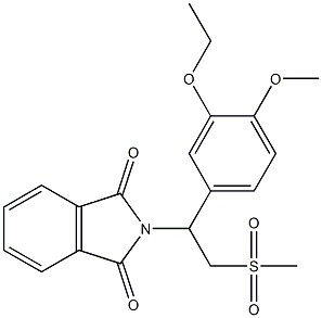 4-氨基-2-[1-(3-乙氧基-4-甲氧基苯基)-2-(甲磺酰基)乙基]-1H-异吲哚-1,3(2H)-二酮结构式