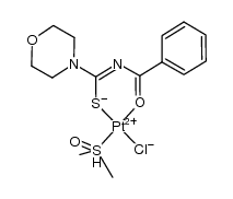 cis-(S-dimethylsulfoxide)(N-morpholino-N'-(benzoyl)thioureato)chloroplatinum(II) Structure