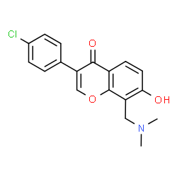 3-(4-chlorophenyl)-8-((dimethylamino)methyl)-7-hydroxy-4H-chromen-4-one结构式