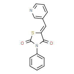(5Z)-3-phenyl-5-(pyridin-3-ylmethylidene)-1,3-thiazolidine-2,4-dione结构式