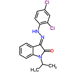 (3E)-3-[(2,4-Dichlorophenyl)hydrazono]-1-isopropyl-1,3-dihydro-2H-indol-2-one Structure