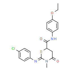 (2Z)-2-[(4-Chlorophenyl)imino]-N-(4-ethoxyphenyl)-3-methyl-4-oxo-1,3-thiazinane-6-carboxamide结构式