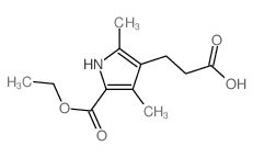 4-(2-羧基-乙基)-3,5-二甲基-1H-吡咯-2-羧酸乙酯结构式