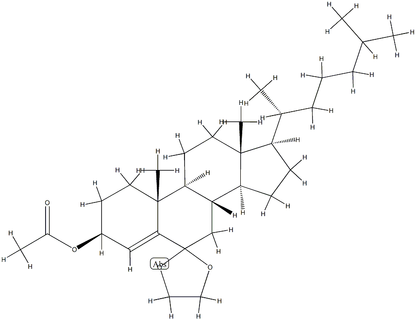 3β-(Acetyloxy)cholest-4-en-6-one ethylene acetal结构式
