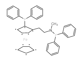 (R)-N-Diphenylphosphino-N-methyl-[(S)-2-(diphenylphosphino)ferrocenyl]ethylamine, (R)-Methyl BoPhoz^t structure