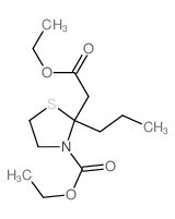 2-Thiazolidineacetic acid, 3- (ethoxycabonyl)-2-propyl-, ethyl ester structure