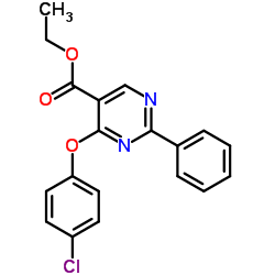 Ethyl 4-(4-chlorophenoxy)-2-phenyl-5-pyrimidinecarboxylate结构式