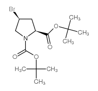 (2S)-n-boc-顺式-4-溴-l-脯氨酸叔丁酯结构式
