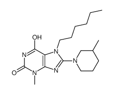 7-hexyl-3-methyl-8-(3-methylpiperidin-1-yl)purine-2,6-dione Structure
