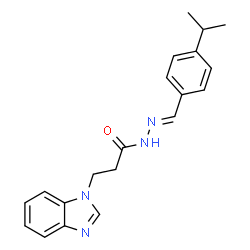 (E)-3-(1H-benzo[d]imidazol-1-yl)-N-(4-isopropylbenzylidene)propanehydrazide结构式