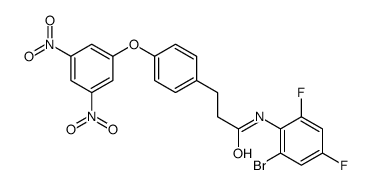 N-(2-bromo-4,6-difluorophenyl)-3-[4-(3,5-dinitrophenoxy)phenyl]propanamide结构式