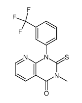 3-methyl-2-thioxo-1-(3-trifluoromethyl-phenyl)-2,3-dihydro-1H-pyrido[2,3-d]pyrimidin-4-one结构式