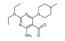 2-N,2-N-diethyl-6-(4-methylpiperazin-1-yl)-5-nitropyrimidine-2,4-diamine Structure