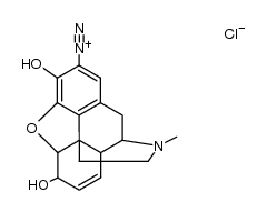 4,5-epoxy-3,6-dihydroxy-17-methyl-morphin-7-ene-2-diazonium , chloride Structure