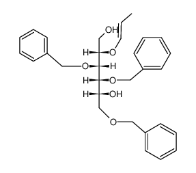 (2S,3R,4R,5R)-3,4,6-tris(benzyloxy)-2-(prop-1-en-1-yloxy)hexane-1,5-diol结构式