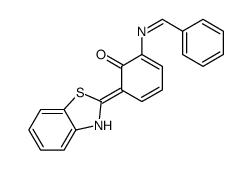 6-(3H-1,3-benzothiazol-2-ylidene)-2-(benzylideneamino)cyclohexa-2,4-dien-1-one Structure
