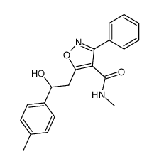 5-(2-hydroxy-2-p-tolyl-ethyl)-3-phenyl-isoxazole-4-carboxylic acid methylamide结构式